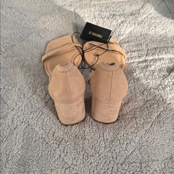 Forever 21 Nude Block Heel Sandals - Picture 3 of 4